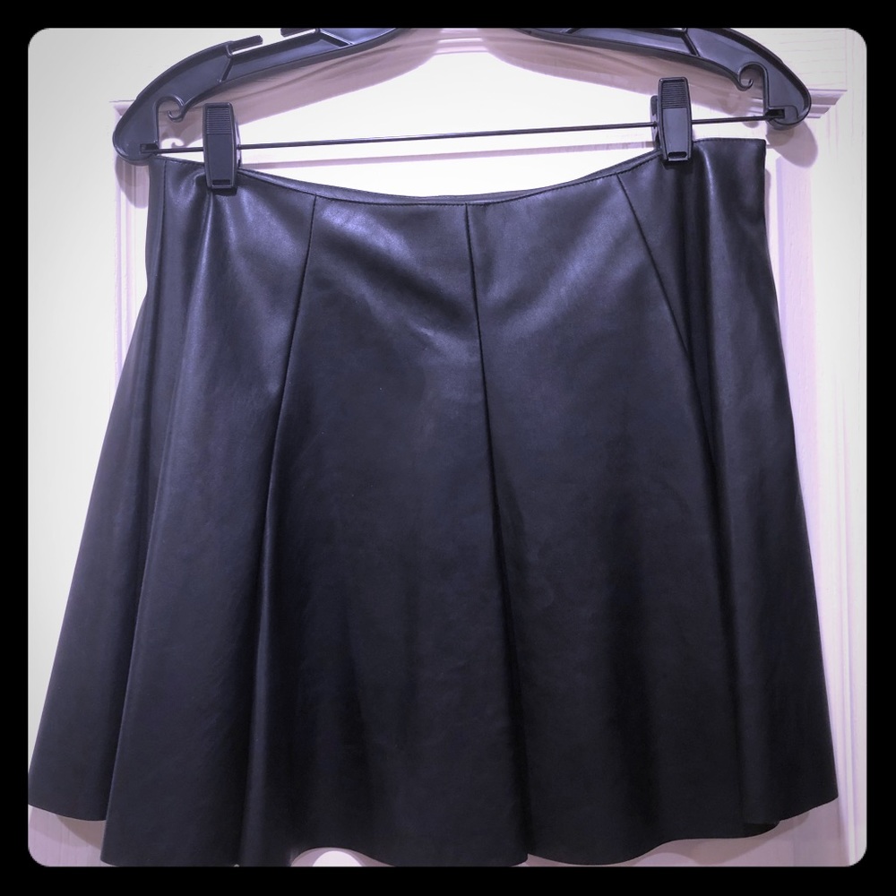 Aqua leather skirt